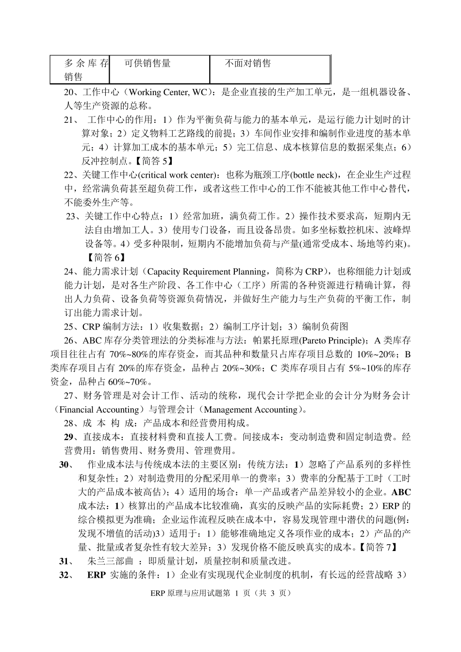 ERP考试重点试题及答案_第3页