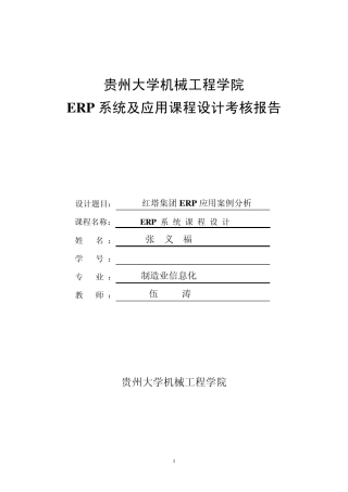 ERP课程设计报告