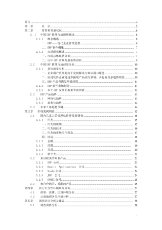 ERP软件市场调查报告