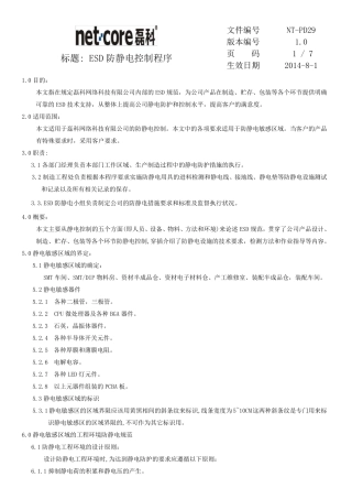 ESD防静电控制程序文件