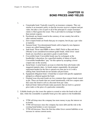 EssentialsOfInvestments8thEdBodie投资学精要(第八版)课后习题答案Chap010