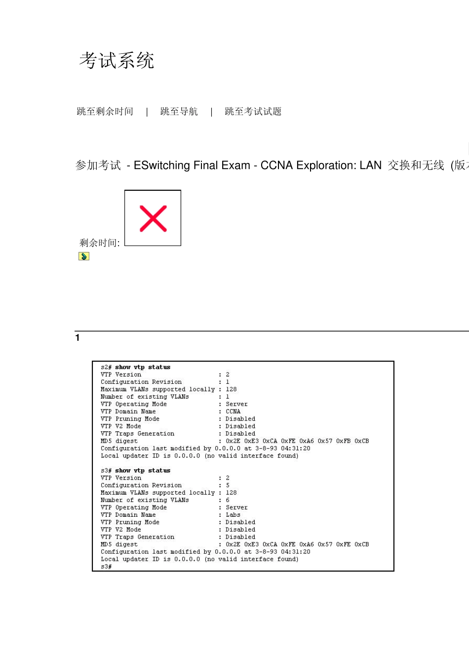 ESwitchingFinalExamCCNAExplorationLAN交换和无线(版本4.0)_第1页