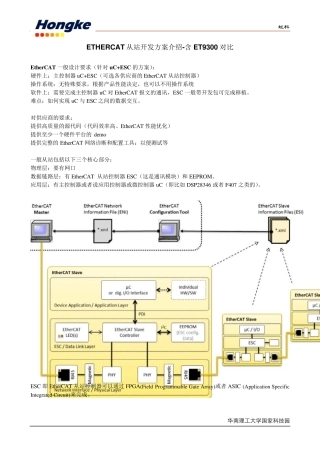 EtherCAT从站开发方案介绍含ET9300对比