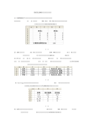 EXCEL2003公式函数应用大全