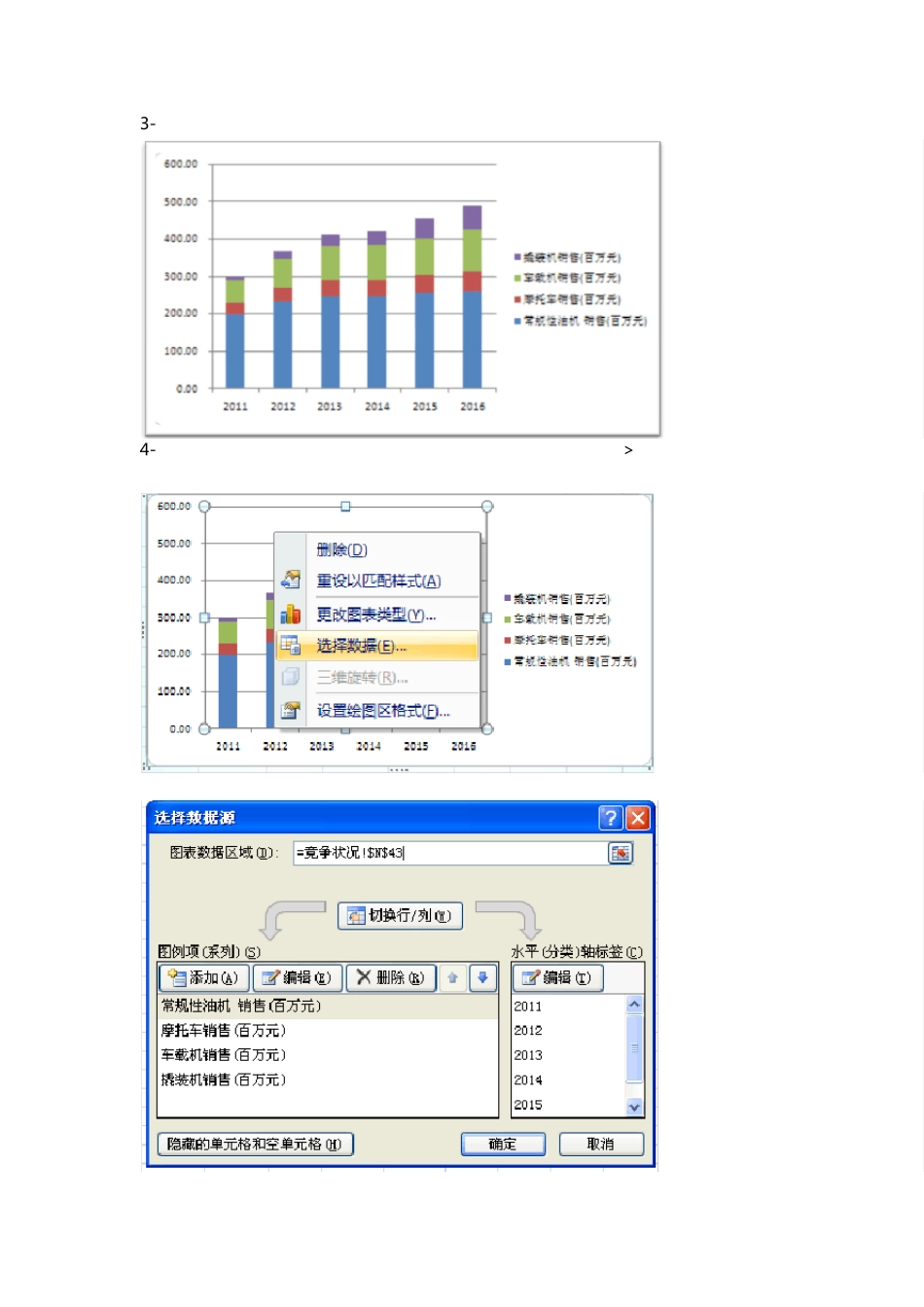 EXCEL2007如何制作双坐标轴图(堆积柱状图+折线图)_第2页