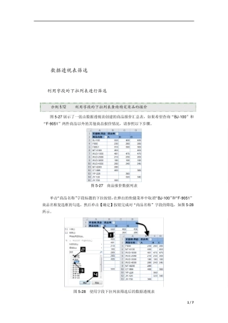 Excel2010对数据透视表筛选