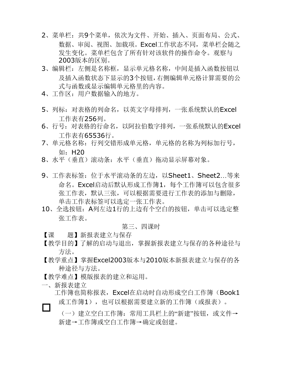 Excel2010教程教学应用教程(含教案)1_第2页
