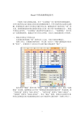 Excel中的高级筛选技巧