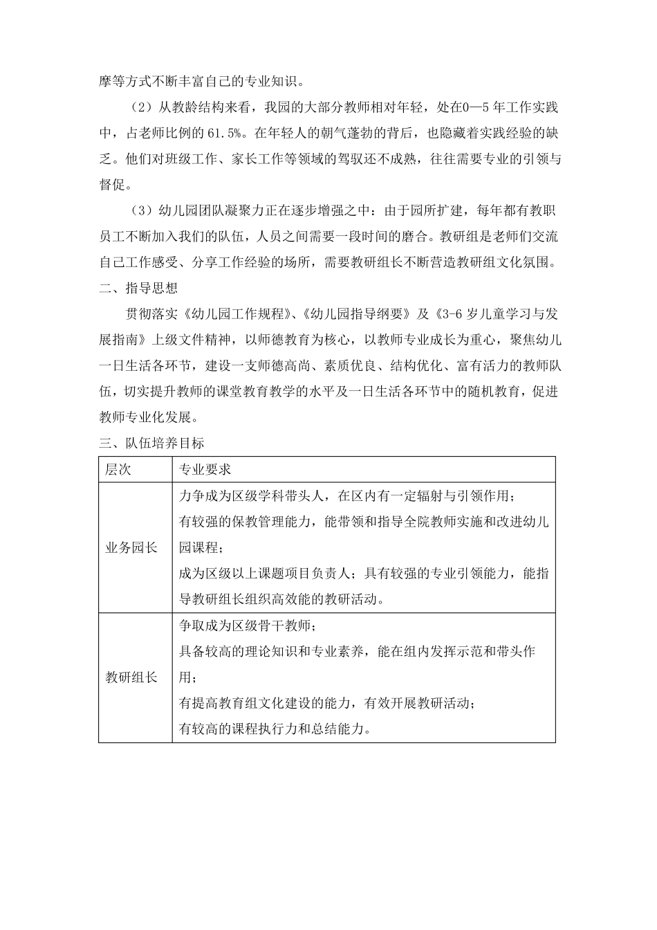 幼儿园教师培训培养3年规划_第2页
