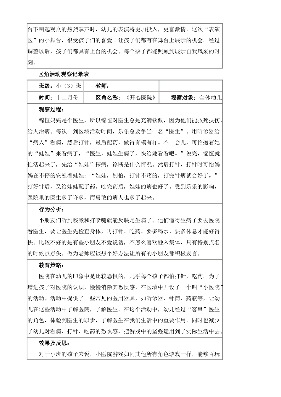 幼儿小班个案观察记录_第2页