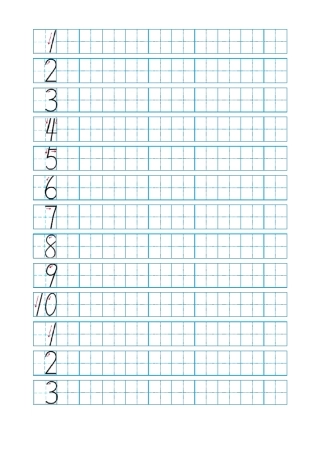 幼儿数字笔顺描红田字格10B5打印