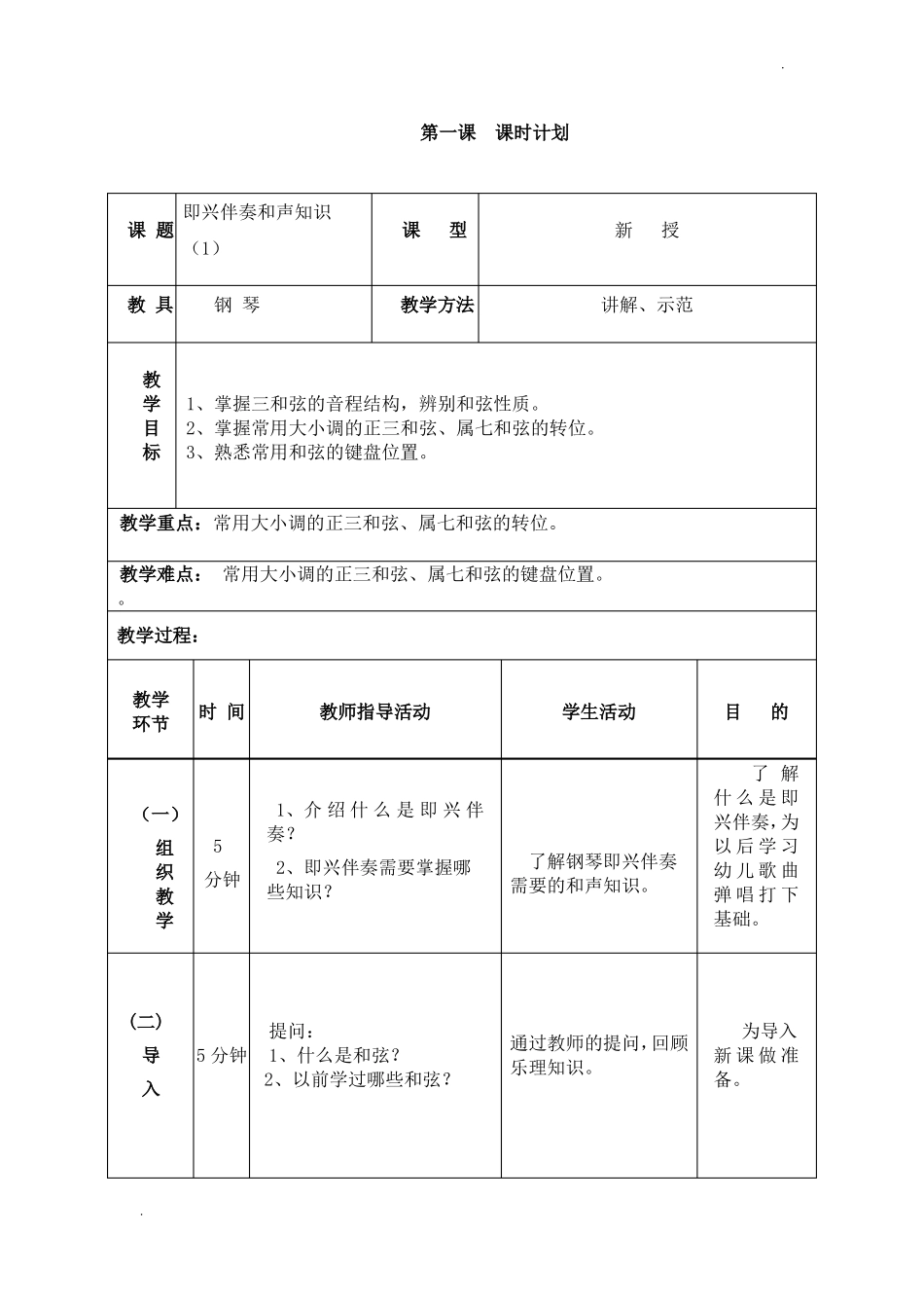 幼儿歌曲弹唱全套教案_第1页