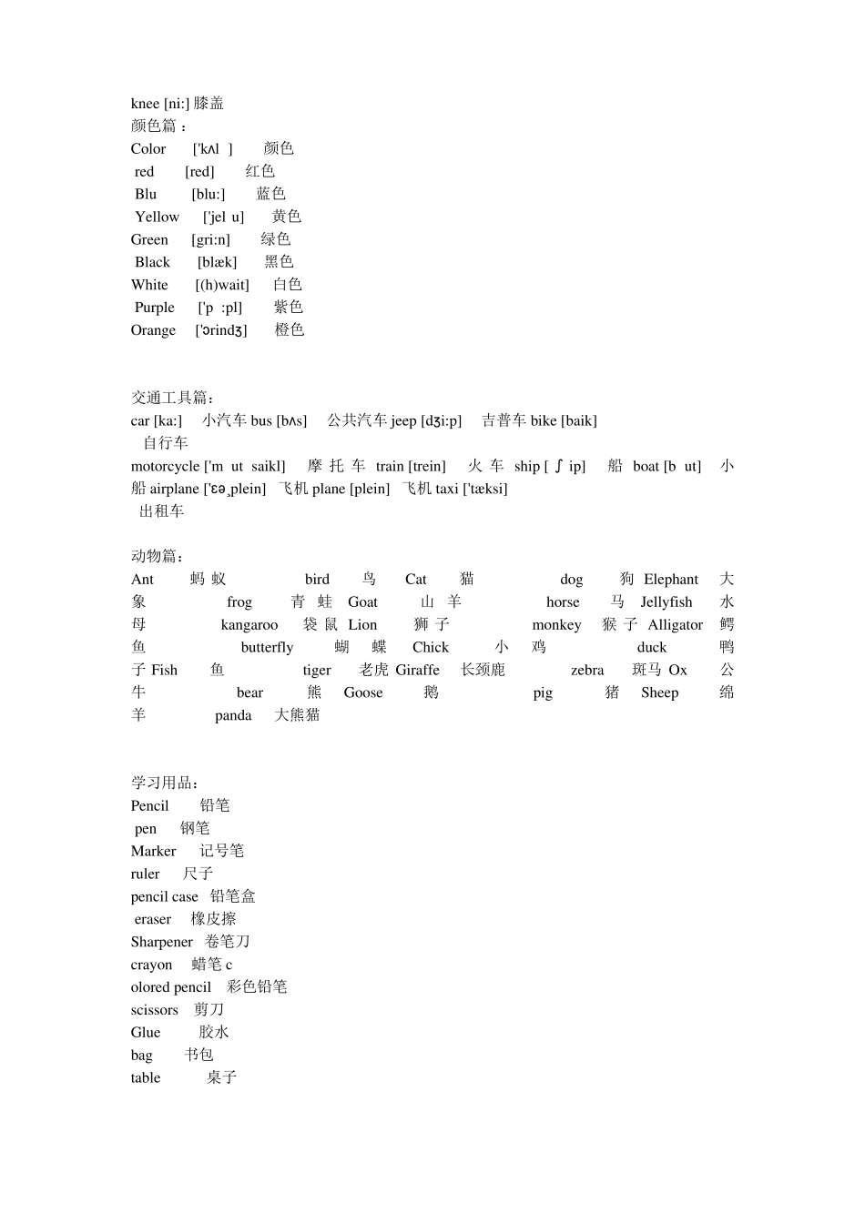 幼儿英语日常用语_第2页