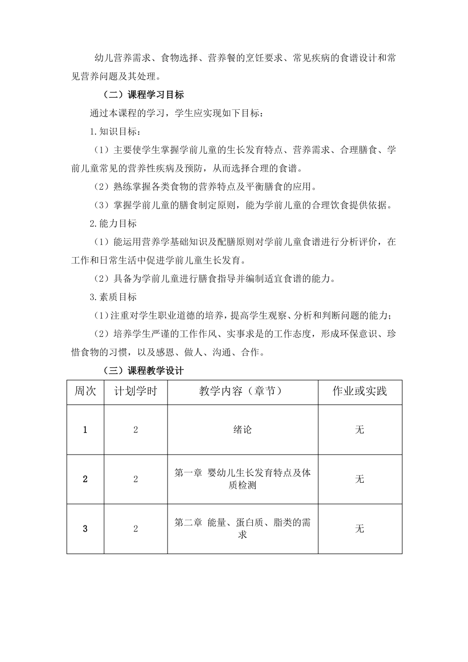 幼儿营养学与膳食管理课程标准_第2页