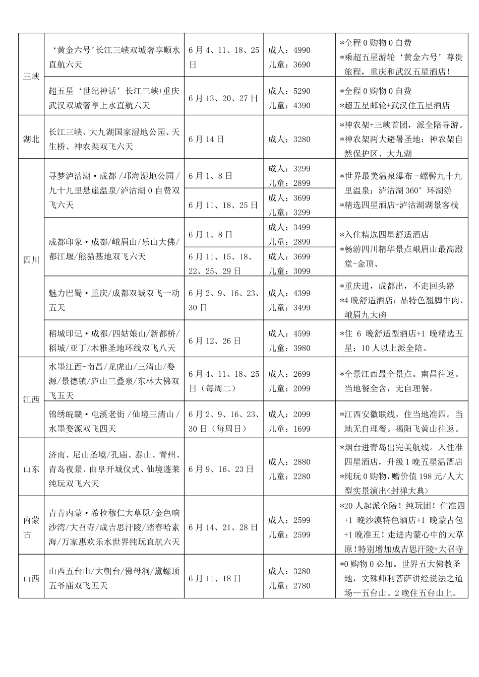 广之旅国内游5月主推线路排期表_第3页