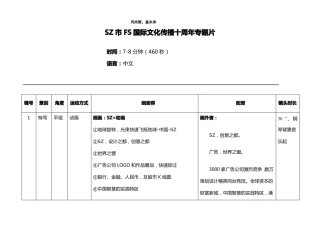 广告公司十周年专题片脚本