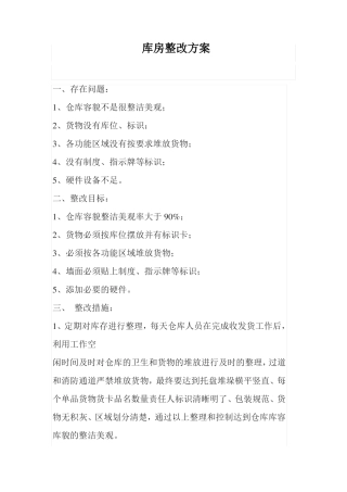 库房整改方案