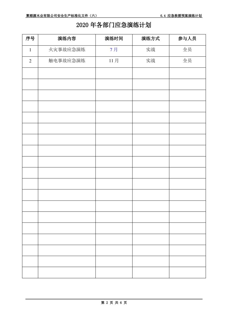 应急预案火灾事故演练计划_第2页