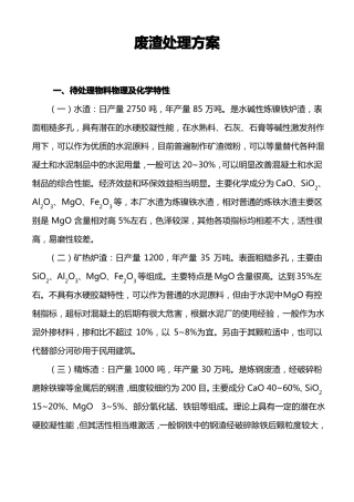 废渣处理方案20187