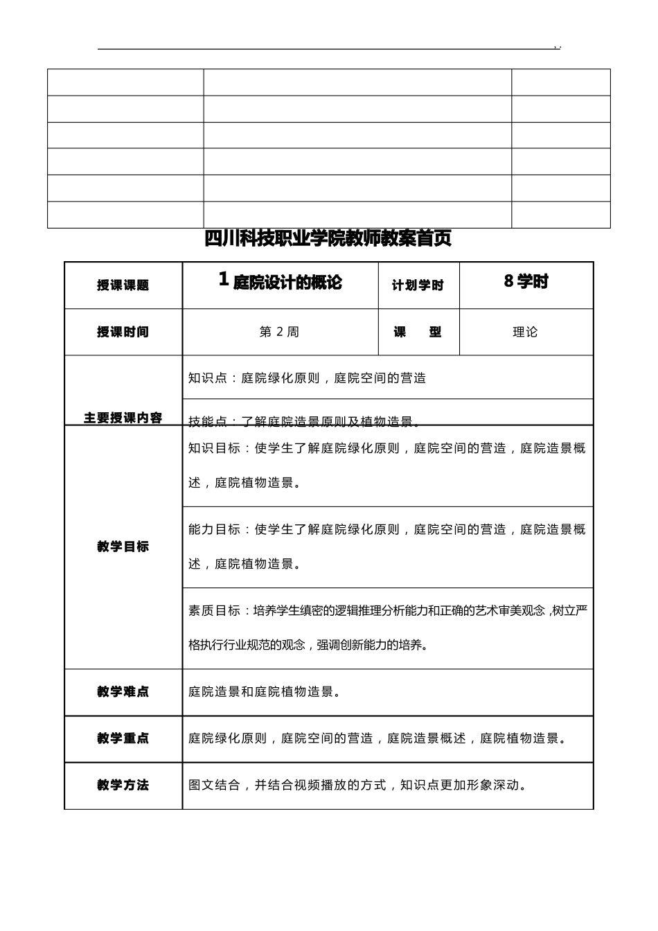 庭院设计课程教案_第2页