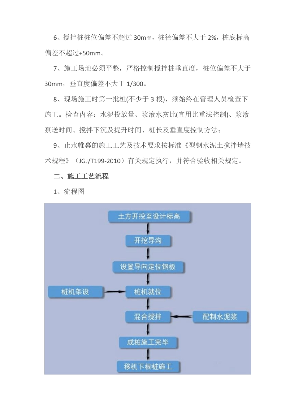建筑三轴搅拌桩施工内容及遇冷缝、渗漏水的处理措施_第2页