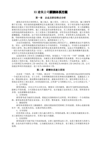建筑企业薪酬设计方案