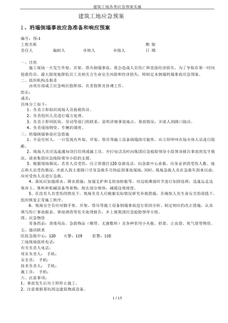 建筑工地各类应急预案实施