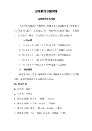 建筑工地应急救援预案演练方案