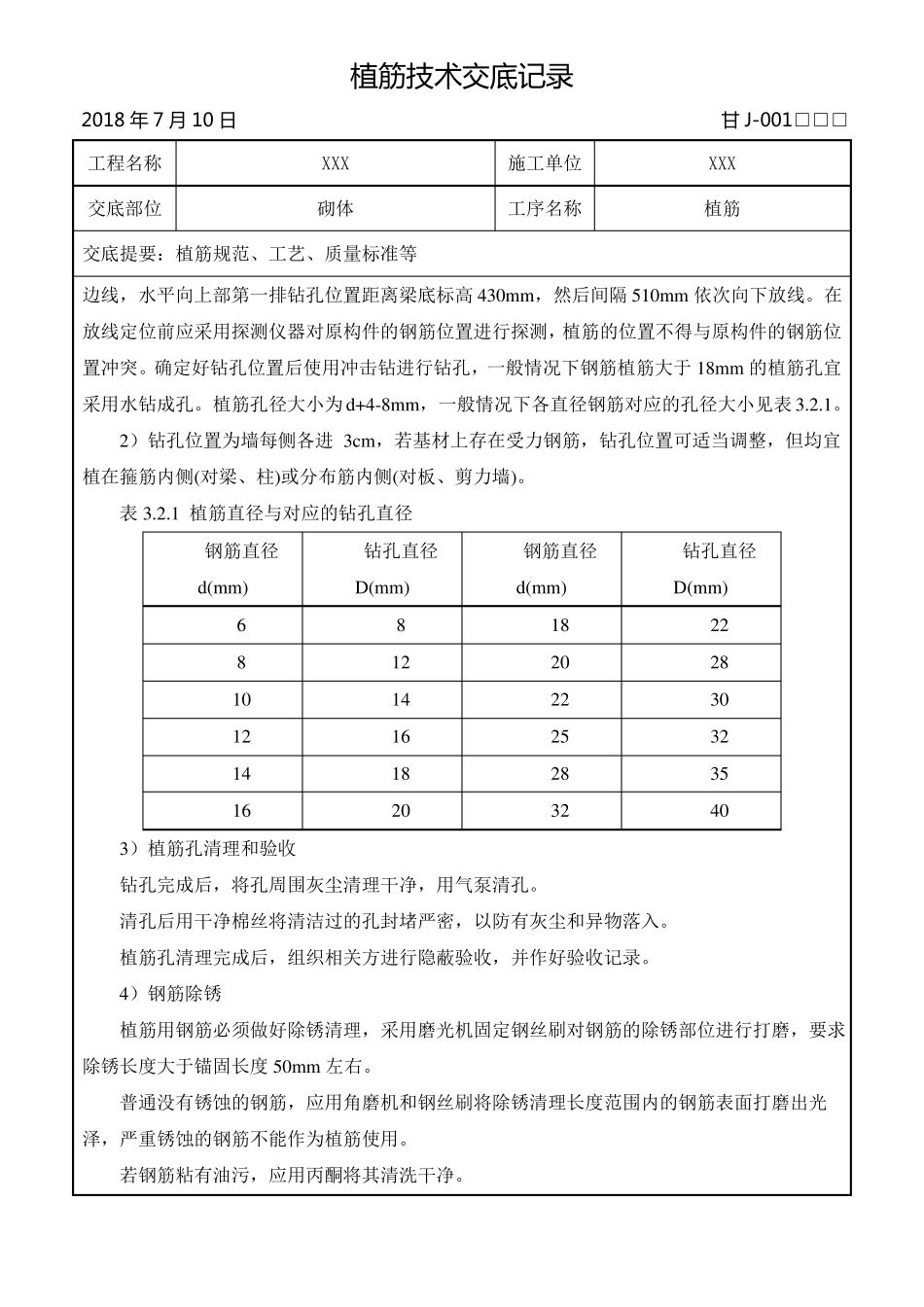 建筑工程二次结构化学植筋施工技术交底_第3页