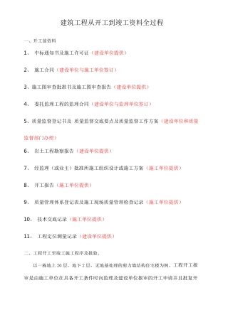 建筑工程从开工到竣工全过程