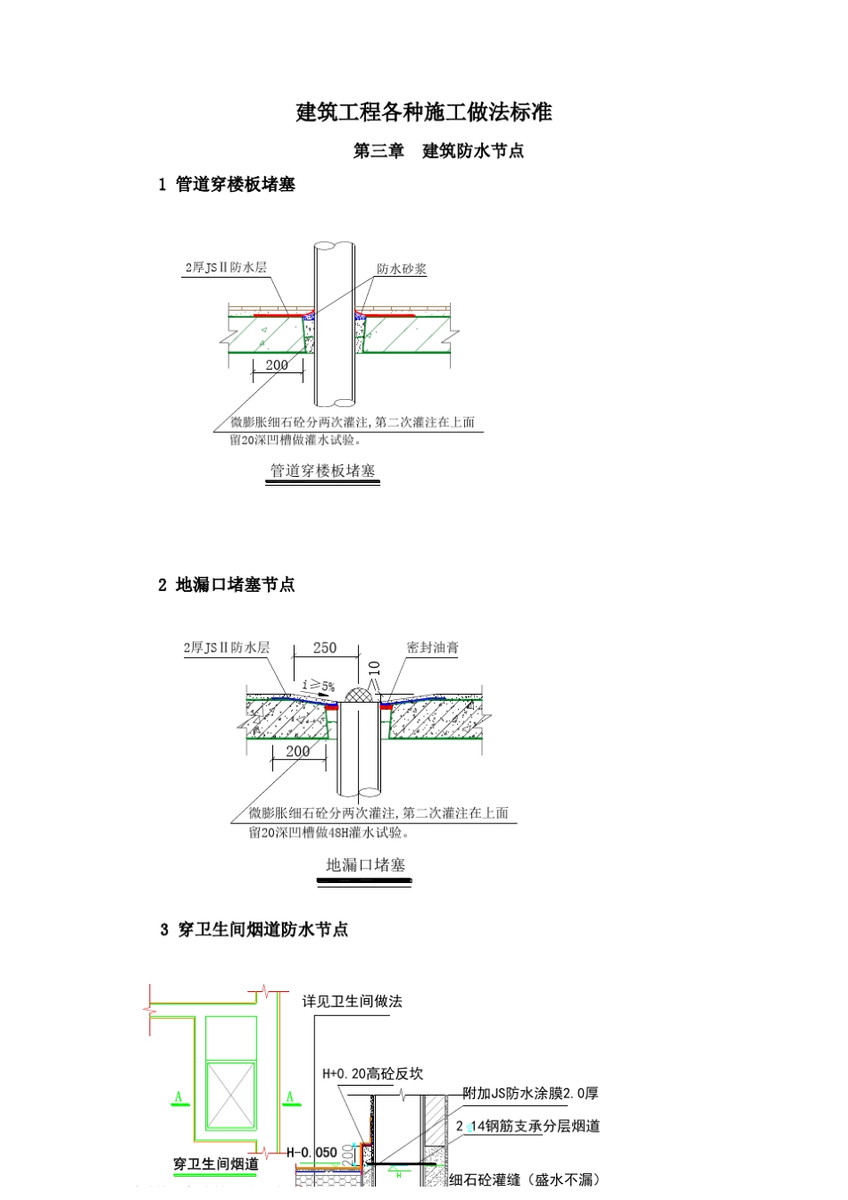 建筑工程各种施工做法标准防水施工_第1页