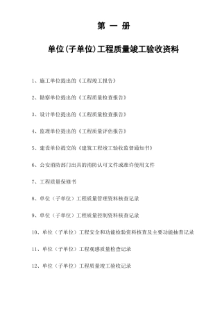 建筑工程竣工资料装订目录