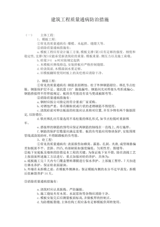 建筑工程质量通病防治措施