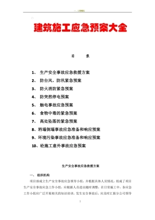 建筑施工应急预案大全