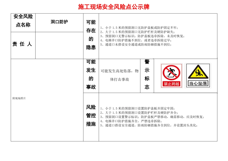 建筑施工现场风险点公示牌_第3页