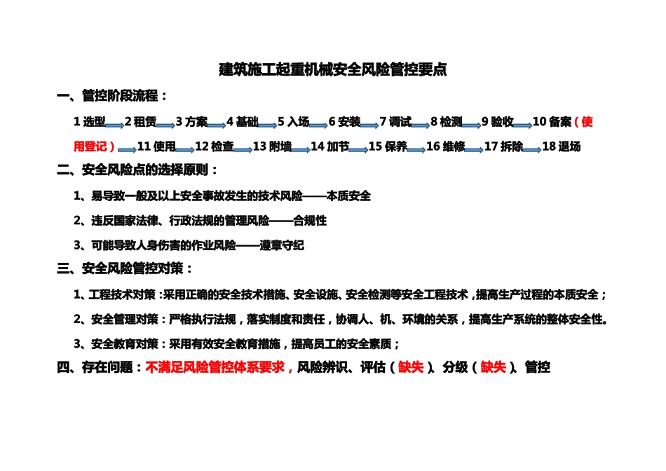 建筑施工起重机械安全风险管控要点_第1页