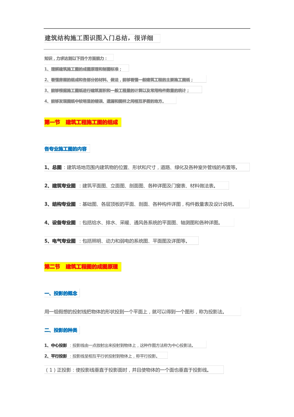 建筑结构施工图识图入门总结,很详细_第1页