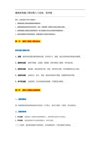 建筑结构施工图识图入门总结,很详细