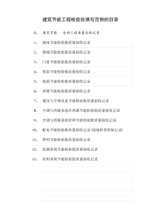建筑节能工程检验批填写范例的目录
