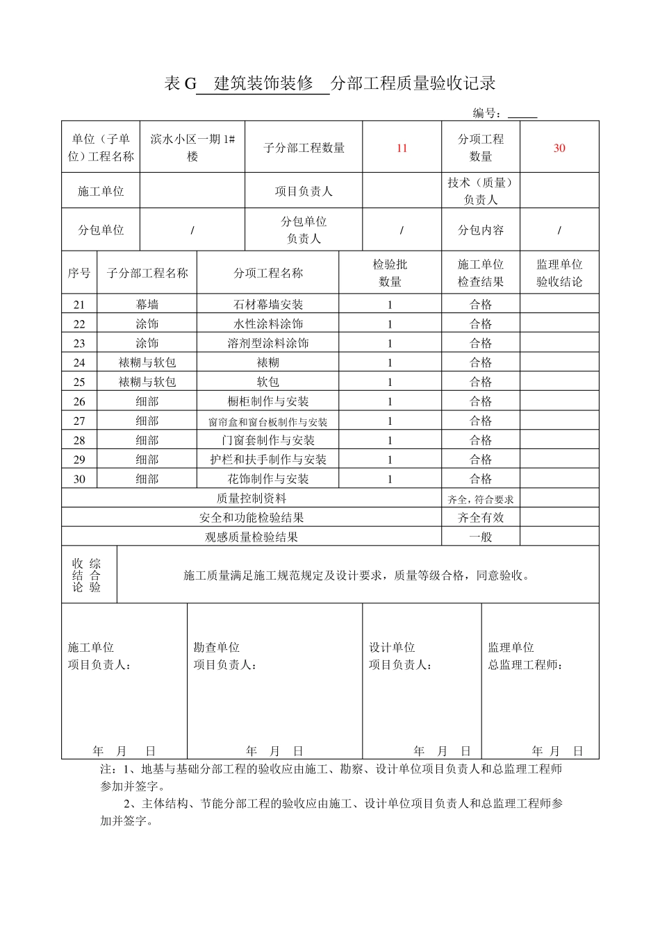 建筑装饰装修分部工程验收记录_第3页