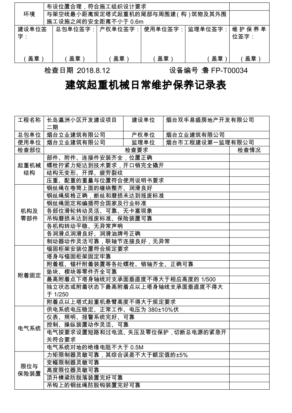 建筑起重机械日常维护保养记录表_第3页