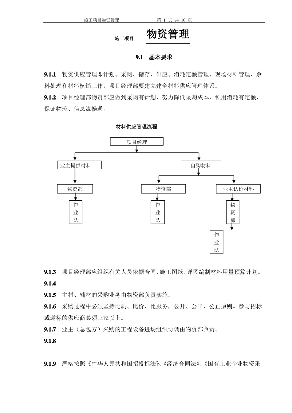 建设工程施工项目物资管理_第1页