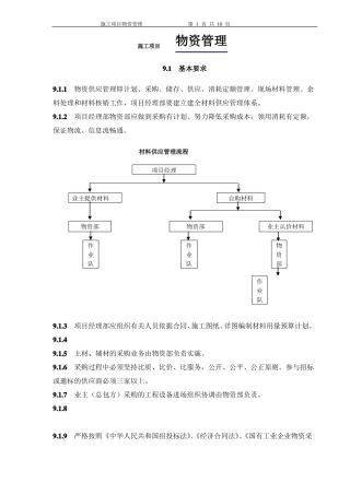 建设工程施工项目物资管理