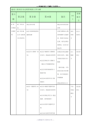 建设工程项目全过程管理的工作分解