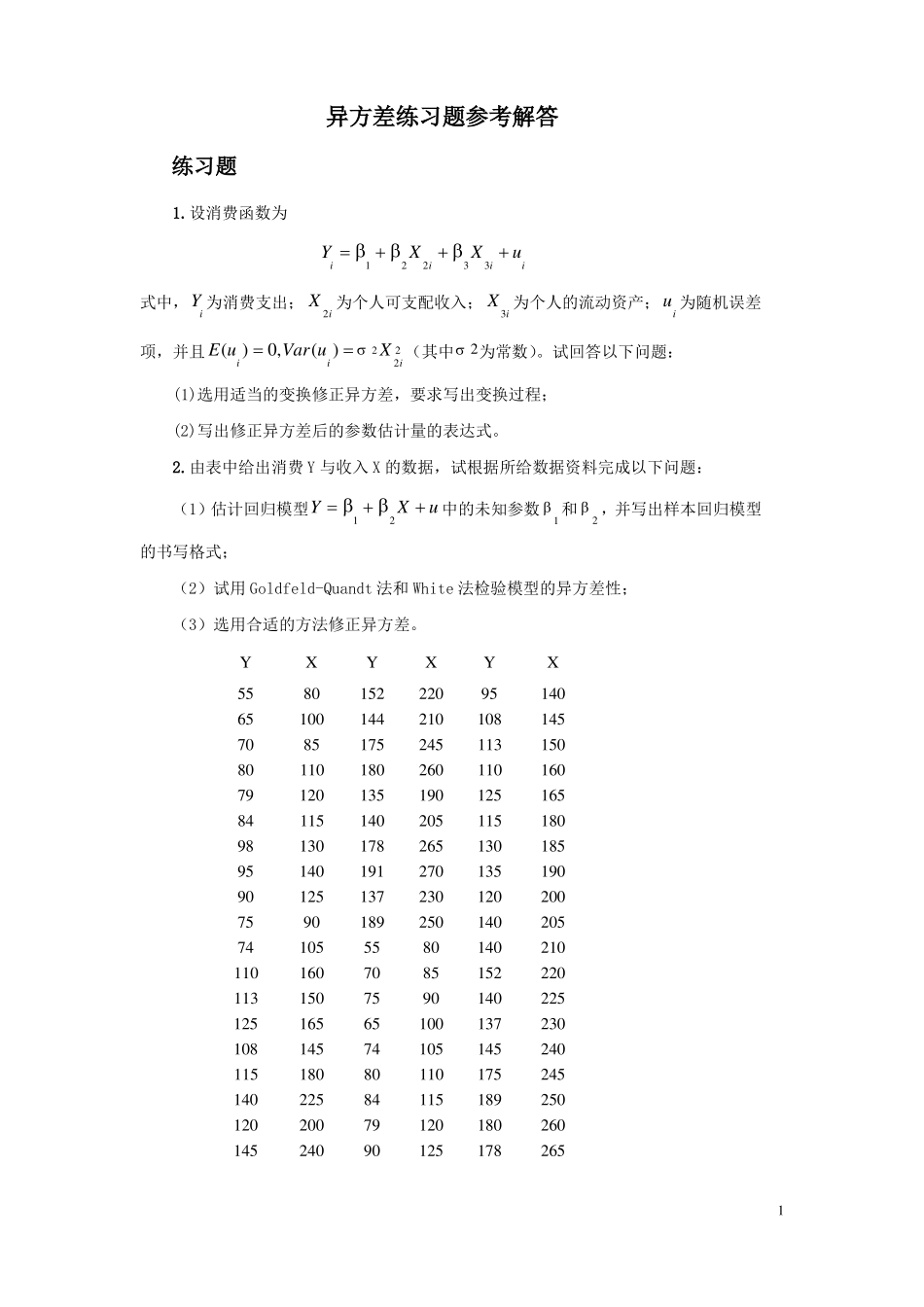异方差练习题参考解答_第1页