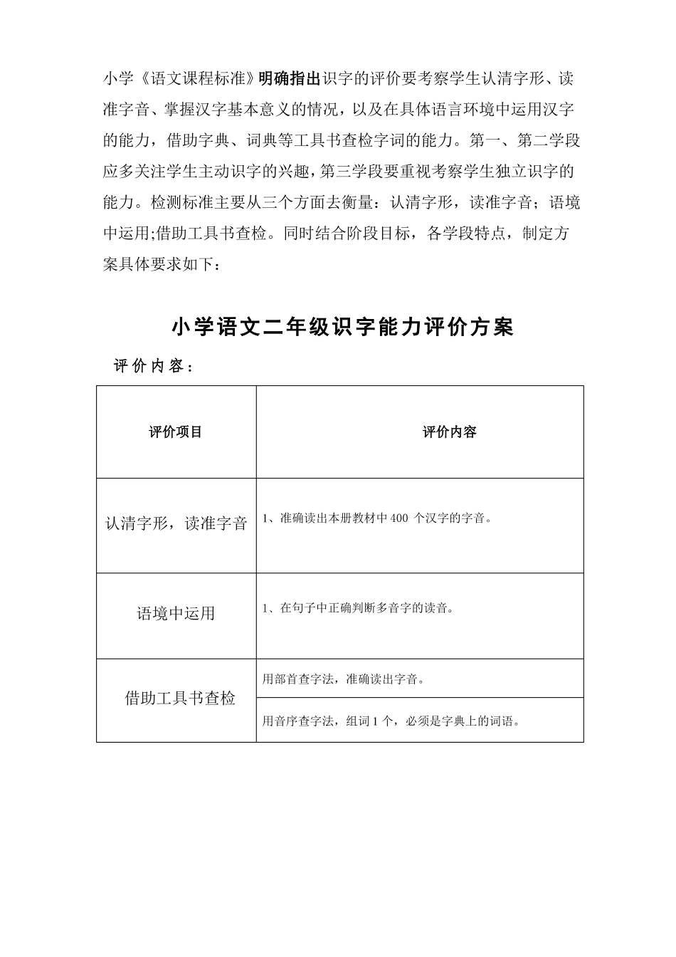 张玉识字小学生二年级下识字能力评价表分解_第1页