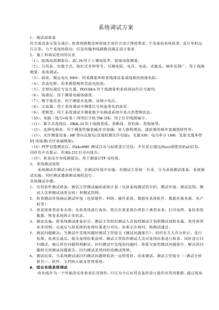 弱电系统调试方案