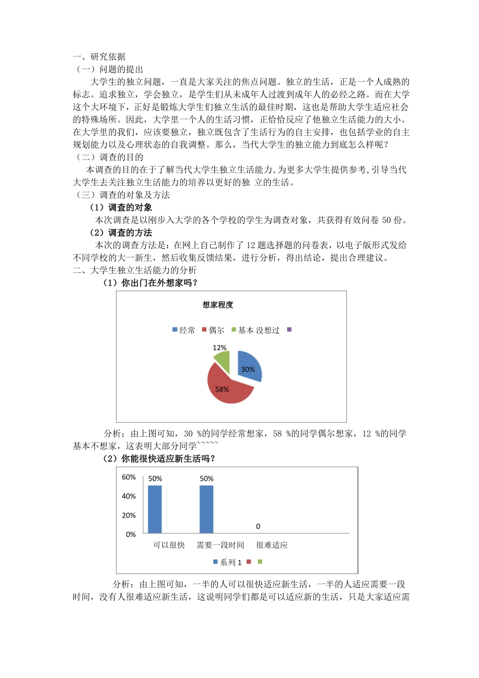 当代大学生独立生活能力调研_第1页