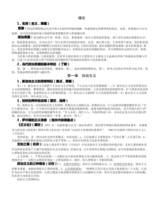 当代西方政治思潮期末复习笔记