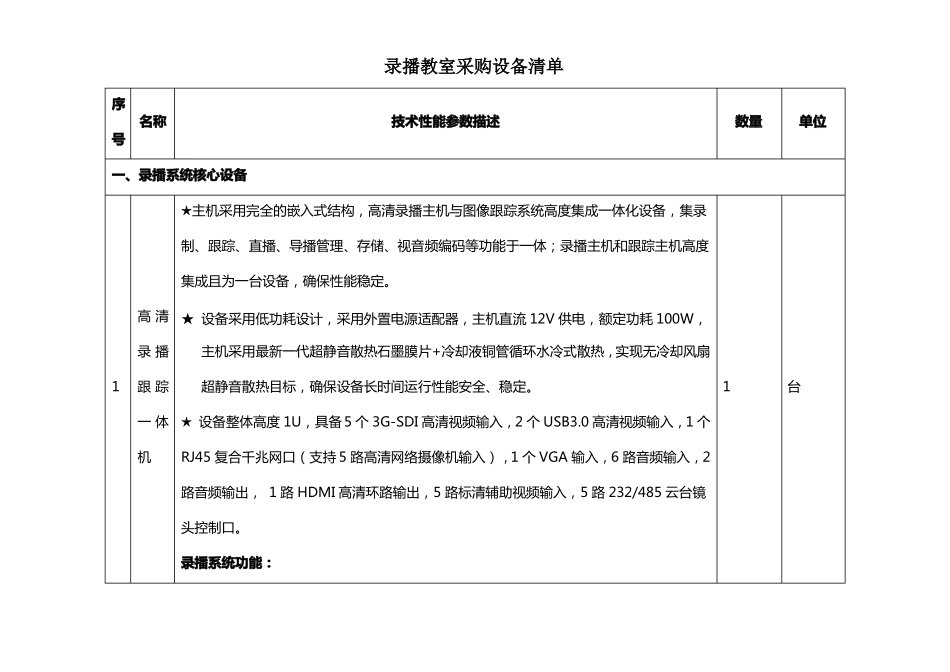 录播教室采购设备清单_第1页